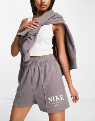 Серые флисовые шорты с логотипом Nike Collegiate Nike