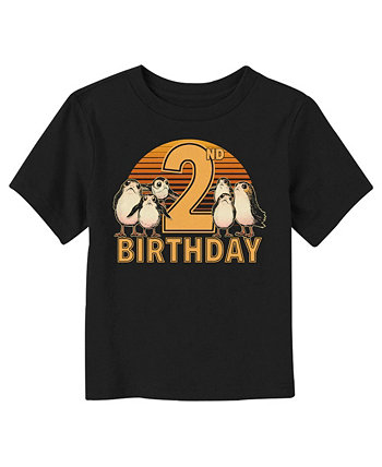 Toddler's Star Wars 2nd Birthday and Porgs  Toddler T-Shirt Disney Lucasfilm