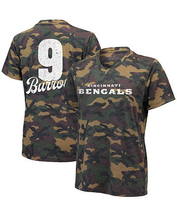 Women's Joe Burrow Camo Cincinnati Bengals Name and Number V-Neck T-shirt Industry Rag