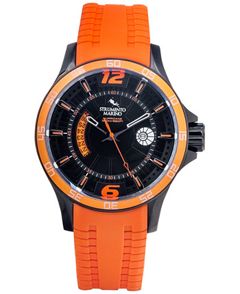 Мужские часы Hurricane Orange с силиконовым ремешком 46 мм Strumento Marino