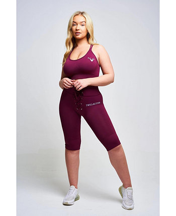 Women's Boundless Recycled Strappy Sports Bra - Burgundy Twill Active