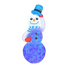 Occasions 7 Foot Inflatable Swirling Lights Snowman with Tipping Hat Decoration Occasions