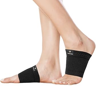 Copper Arch Support for Plantar Fasciitis. 2 Half Socks/Sleeve Compression Brace for Women and Men. Orthotics Feet Pain Aid Fit for Flat/High/Fallen Arches (Copper Arch Black) Copper Edge