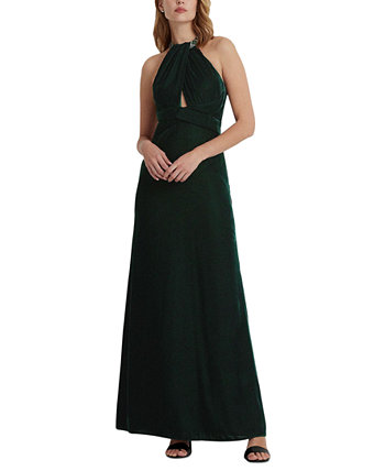Женское бархатное платье с бретельками из бисера Ralph Lauren
