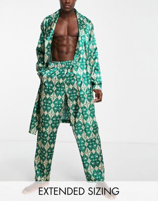 Атласные пижамные штаны с принтом ASOS DESIGN - часть комплекта ASOS DESIGN