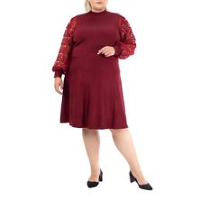 Плюс размер Платье-свитер Nina Leonard с воротником-стойкой Nina Leonard
