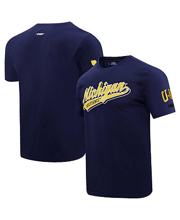 Men's Navy Michigan Wolverines Script Tail T-shirt Pro Standard