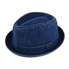 Epoch Hats Company Men's Washed Denim Cotton Fedora Hat Epoch Hats Company