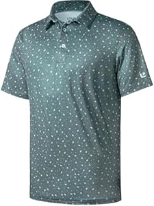 Мужская Поло рубашка Ephemoca Golf Shirts Dry Fit Performance Short Sleeve Print Ephemoca