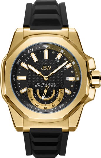 Мужские часы Delmare Diamond с силиконовым ремешком, 50 мм, 0,04 карата JBW