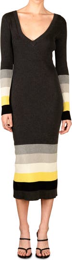 Horizons West Rib Long Sleeve Double-V Sweater Dress LE SUPERBE