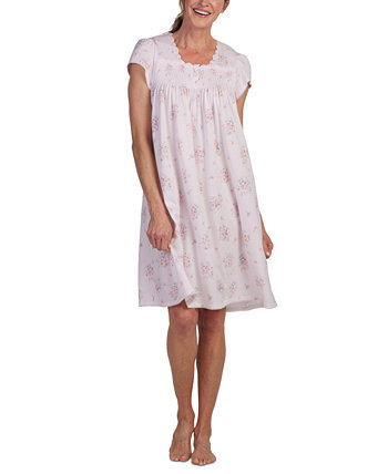 Women's Smocked Floral Lace-Trim Nightgown Miss Elaine