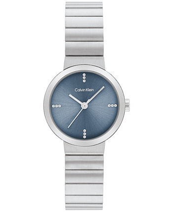 Женские серебряные часы-браслет из нержавеющей стали с тремя стрелками, 25 мм Calvin Klein