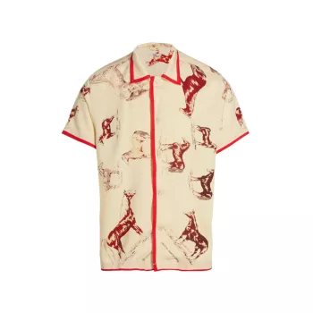 Рубашка на пуговицах спереди с изображением лошадиной лошади Bode