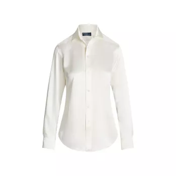 Шелковая рубашка классического кроя Polo Ralph Lauren