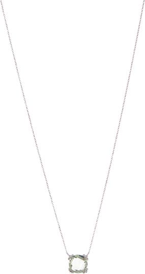 Ожерелье с подвеской из стерлингового серебра с каплями росы и аметистом круглой огранки Anzie