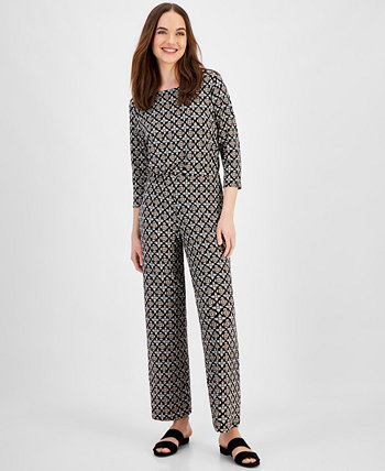 Petite Francesca Pull-On Foulard Knit Pants, Created for Macy's J&M Collection
