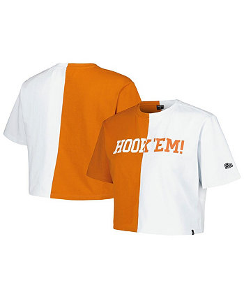 Женская укороченная футболка Texas Longhorns оранжевого и белого цветов с бренди Hype And Vice