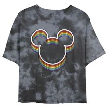 Укороченная футболка Disney Mickey Mouse & Friends Pride Rainbow Ears Wash для подростков Disney