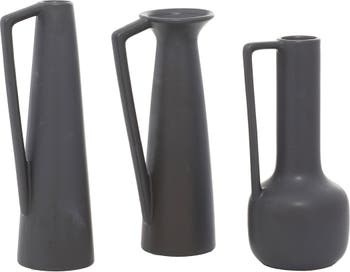 Темно-серая керамическая современная ваза - 12 дюймов, 13 дюймов и 11 дюймов - набор из 3 COSMO BY COSMOPOLITAN