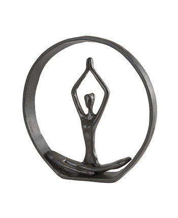 Круговая железная скульптура с фигуркой в позе йоги Danya B
