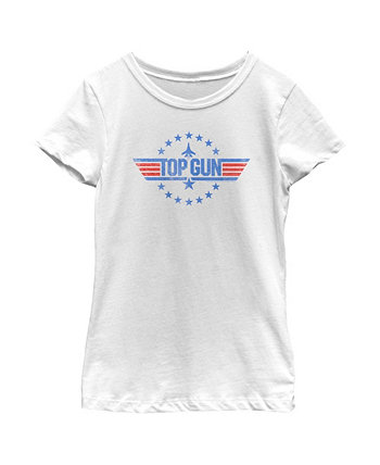 Girl's Top Gun Circle of Stars Logo Child T-Shirt Paramount Pictures