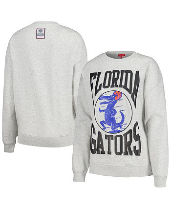 Женский легкий пуловер с крупным логотипом Heather Grey Florida Gators Mitchell & Ness