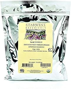 Порошок корня Шatavari органический 454 г, сертифицированный USDA, стандарт cGMP Starwest Botanicals