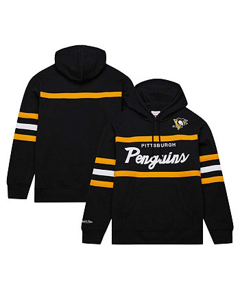 Мужская черная пуловер с капюшоном Pittsburgh Penguins Head Coach Mitchell & Ness