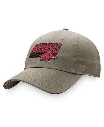 Мужская регулируемая шляпа цвета хаки Arkansas Razorbacks Slice Top of the World
