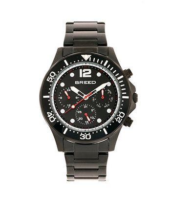 Кварцевые Pegasus Black Face Многофункциональные часы из черного сплава 46 мм Breed