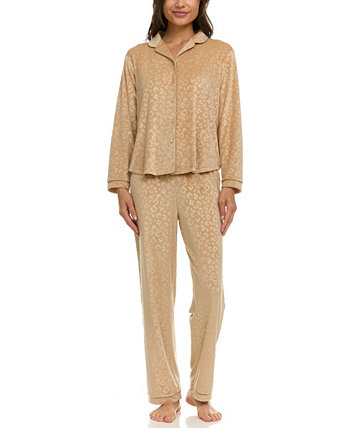 Women's Addie Printed Velour Long Sleeve Pajama Set Flora Nikrooz