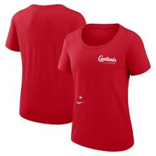 Women's Nike Red St. Louis Cardinals Authentic Collection Performance Scoop Neck T-Shirt Nitro USA