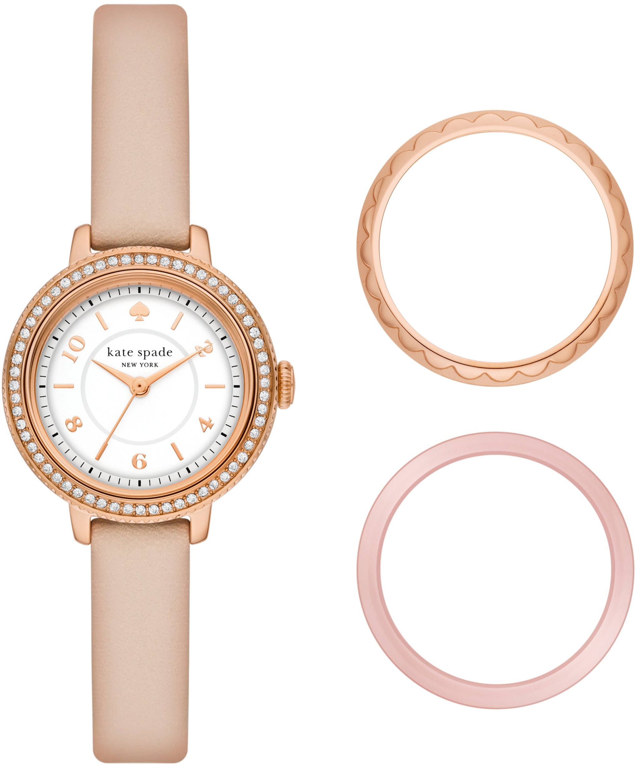 Набор розовых кожаных часов и футляра Morningside — KSW1816SET Kate Spade New York