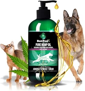 [236,000mg] Organic Hemp Oil for Dogs and Cats - Joint Pain Relief Arthritis Supplement - Natural Support for Separation Relief - Calming Aid Pets Love - from Canadian Crops - 8oz Best Paw Nutrition