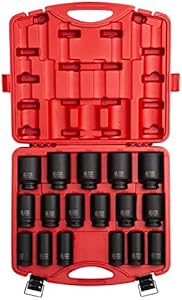 Sunex 4686, 3/4 Inch Drive Deep Impact Socket Set, 17-Piece, Metric, 26mm-44mm, Cr-Mo Alloy Steel, Radius Corner Design, Heavy Duty Storage Case Sunex Tools