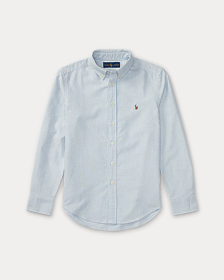Оксфордская рубашка в полоску из хлопка Ralph Lauren