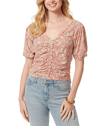Women's Murphy Floral-Print Ruched Top Jessica Simpson