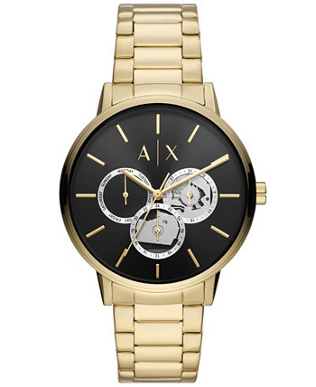 Мужские многофункциональные золотые часы-браслет из нержавеющей стали, 42 мм Armani