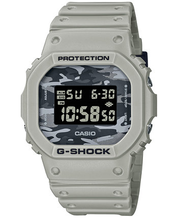 Мужские цифровые часы цвета хаки со смоляным ремешком 43 мм G-Shock