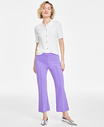 Women's Ponte Kick-Flare Ankle Pants, Regular and Short Lengths, Created for Macy's On 34th