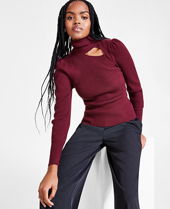 Женский свитер в рубчик с высоким воротником и вырезом, созданный для Macy's Bar III