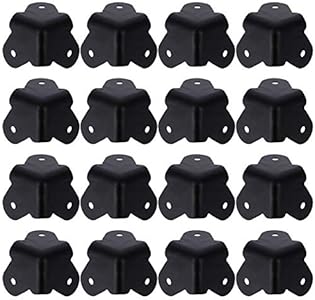 16pcs Angle Corner Protector Black Iron Cabinet Speaker Corners Protector for Cabinet Guitar Amplifier Stage Speaker Rounded Metal Guards Artibetter