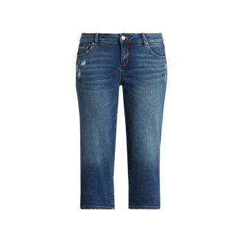 Широкие укороченные джинсы со средней посадкой Slink Jeans, Plus Size