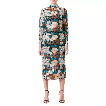 Floral Embroidered Midi Dress Endless rose