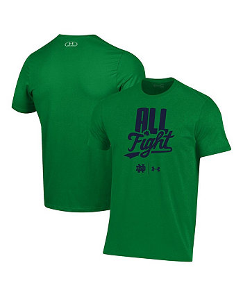 Мужская зеленая футболка Notre Dame Fighting Irish All Fight Under Armour