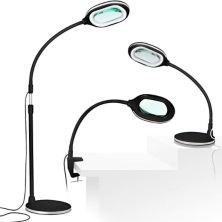 Brightech Lightview Pro 3 в 1 регулируемая торшерная и настольная лампа с увеличительным стеклом, черный Brightech