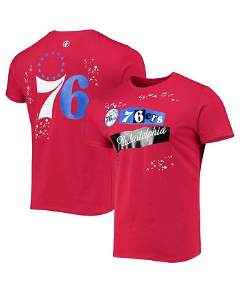 Men's Red Philadelphia 76ers Confetti T-shirt FISLL