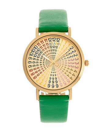 Unisex Fortune Зеленые часы с ремешком из натуральной кожи 38мм Crayo