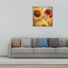 Настенное искусство на холсте New View Sunflower Cheer 20 x 20 дюймов New View